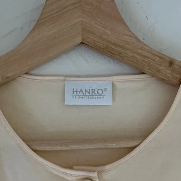 Hanro of Switzerland Cream nightgown with silk Button-Front details size Small - Picture 2 of 9